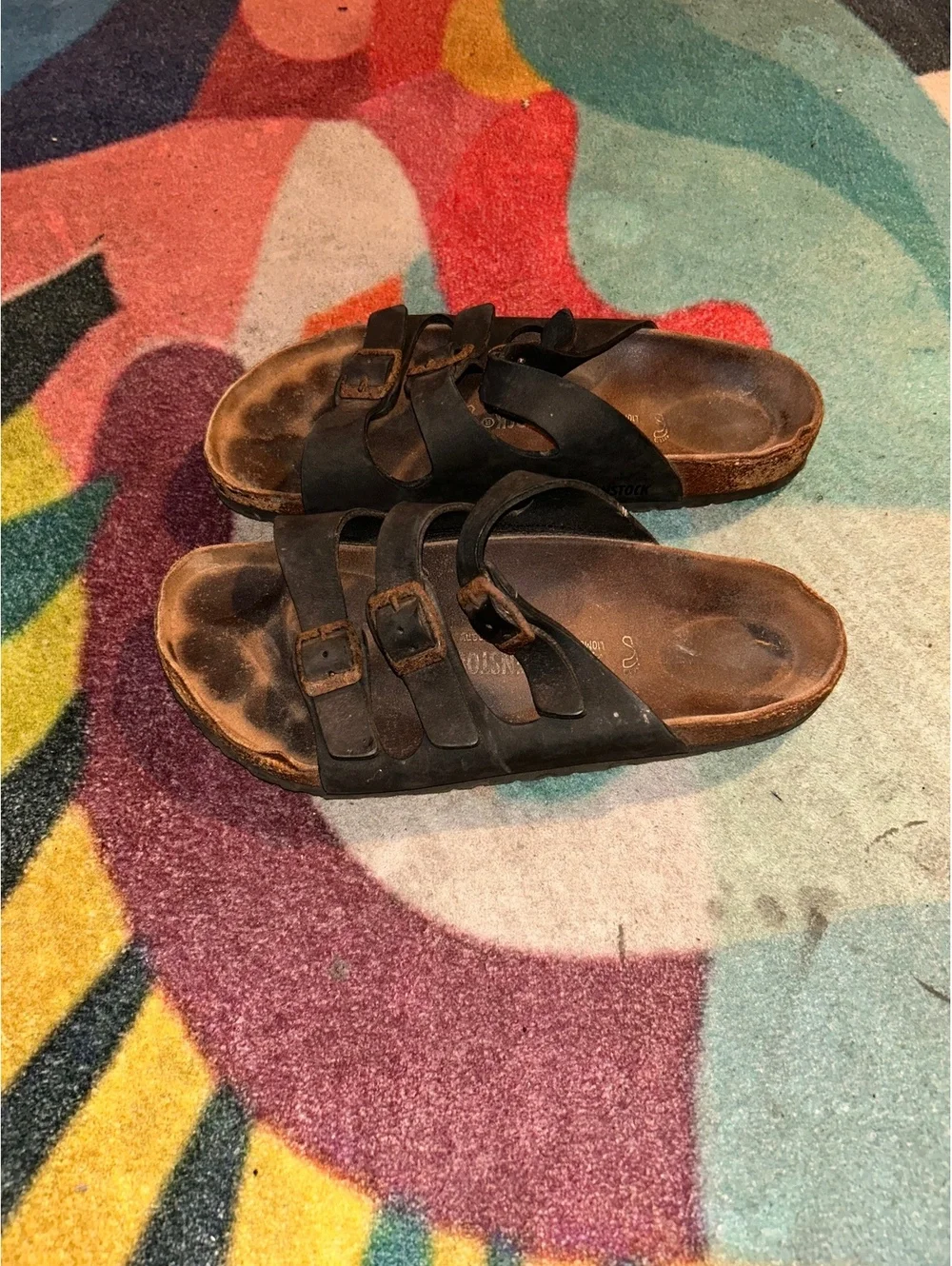 Birkenstock Arizona Black Leather Sandals Size 41